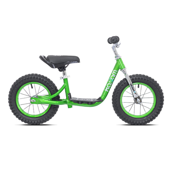 12" Kazam Dash AIR Balance Bike in Metallic Green - Side View | For Ages 3 and up